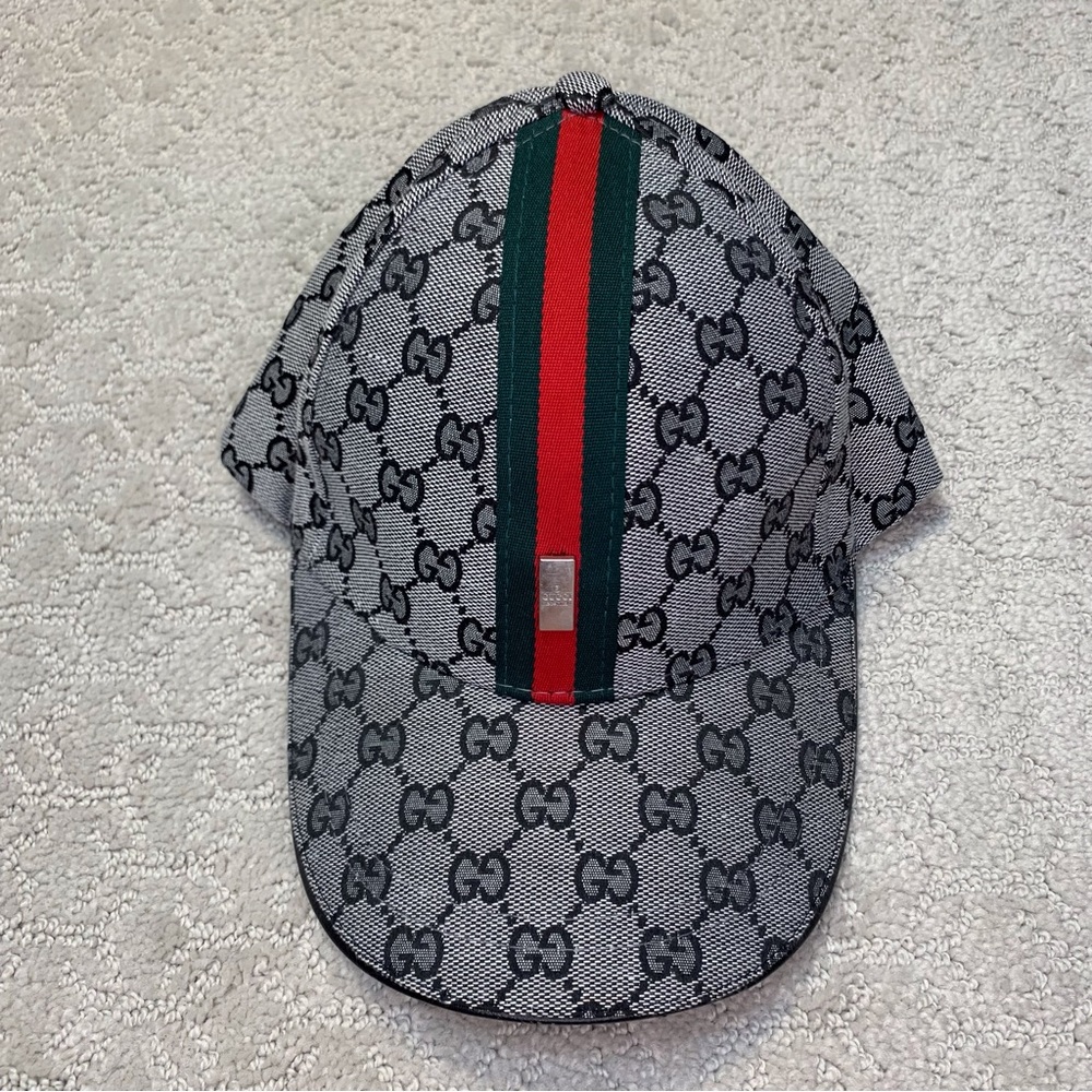 Gucci GG Monogram Web Stripe Baseball Cap Made in Italy
